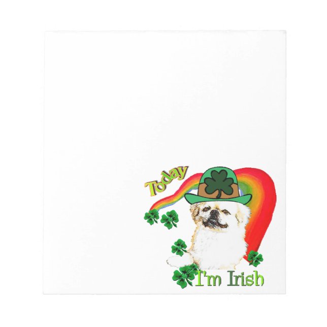 Pekingnese St Patricks Notizblock (Vorderseite)