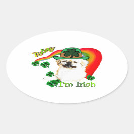 Pekingnese St Patricks Ovaler Aufkleber