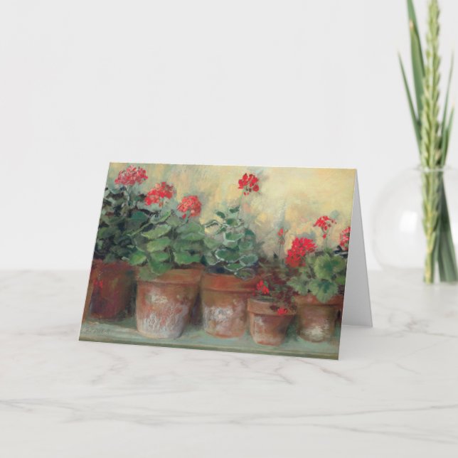 Pelargonien in den Töpfen Karte (Vorderseite)