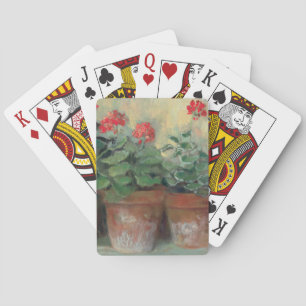 Pelargonien in den Töpfen Spielkarten