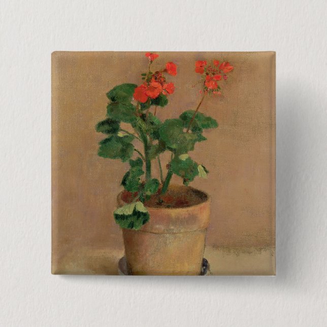 Pelargonien in einem Topf, c.1905 (Öl auf Button (Vorderseite)