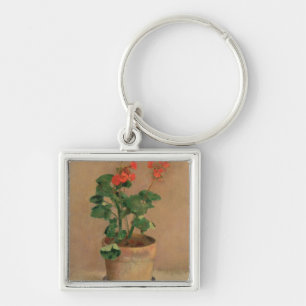 Pelargonien in einem Topf, c.1905 (Öl auf Schlüsselanhänger
