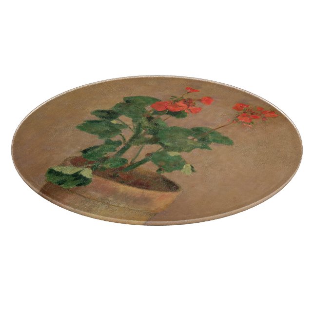Pelargonien in einem Topf, c.1905 (Öl auf Schneidebrett (Ecke)