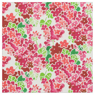 Pelargonien rosa und rotes Blumenmuster Stoff