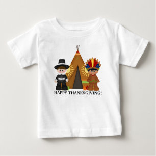 Pèlerin de thanksgiving et T-shirt indien de bébé