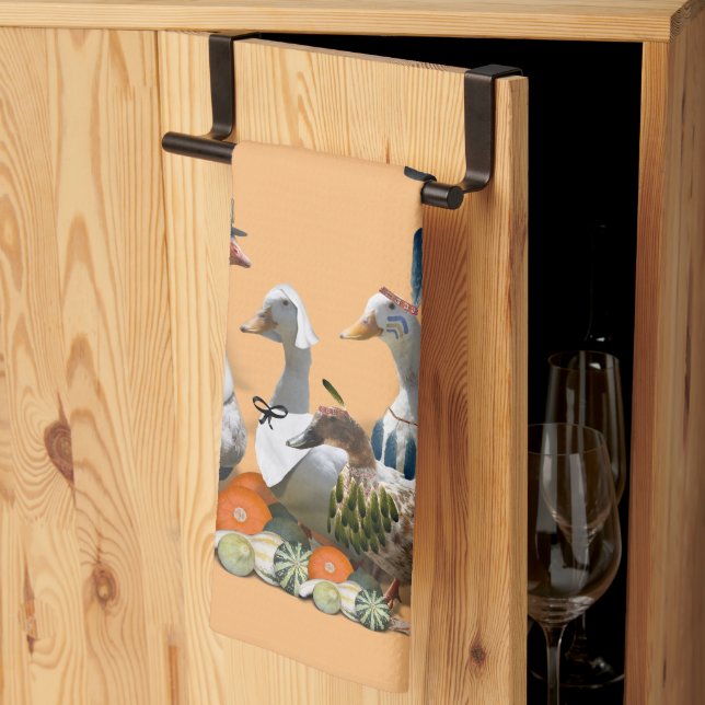 Pèlerin et canards indiens Serviette de cuisine Th (Pliage en tiers)