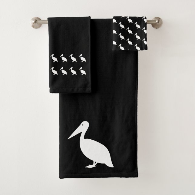 Pelican Bain Serviette noir et blanc (En situation)