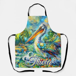 Pelican Bird in Wonderland Personalisiert Schürze