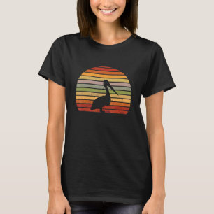 Pelican Bird Vintag Retro Sunset Bird Animal Peli T-Shirt