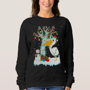 Pelican Bird Xmas Tree Lighting Weihnachtsmannmütz Sweatshirt