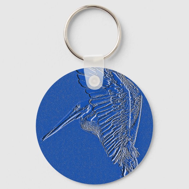 Pelican, Blue Art_ Schlüsselanhänger (Vorderseite)