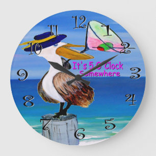 pelican cocktail clock große wanduhr