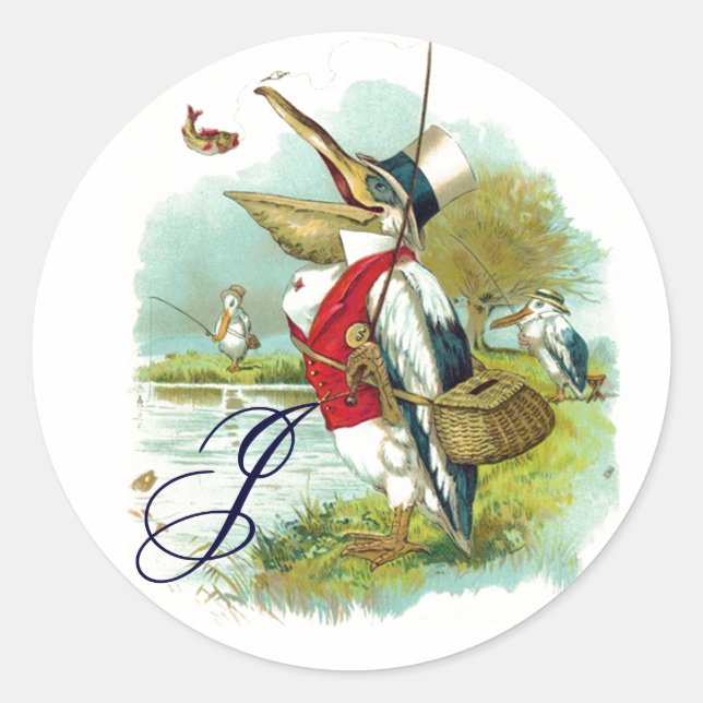 PELICAN FISCHERMONOGRAM RUNDER AUFKLEBER (Vorderseite)