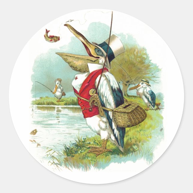 PELICAN FISHING RUNDER AUFKLEBER (Vorderseite)