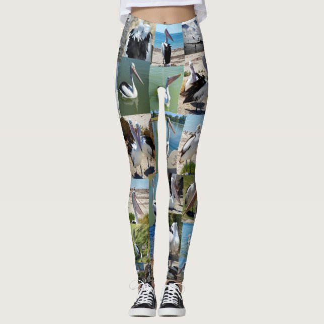 Pelican Foto Collage, Leggings (Vorderseite)