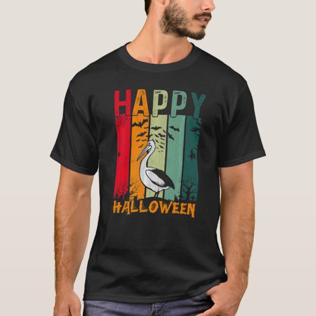Pelican Girls Boys Retro Style Halloween Dinner P T-Shirt (Vorderseite)