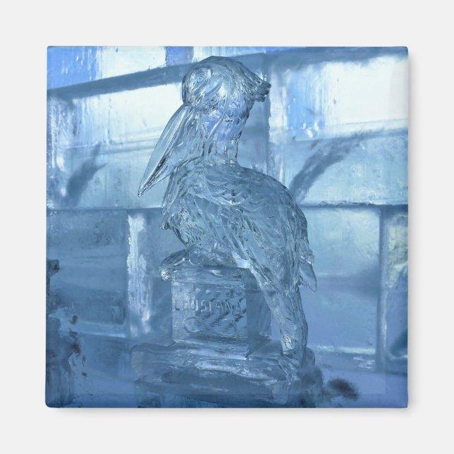 Pelican Ice Sculpture, Quebec, Kanada Magnet (Vorne)