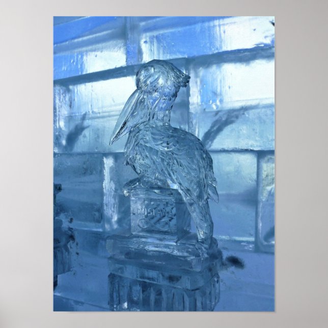 Pelican Ice Sculpture, Quebec, Kanada Poster (Vorne)