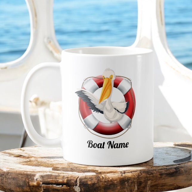 Pelican in Buy mit dem Namen des Bootes Kaffeetasse (Von Creator hochgeladen)