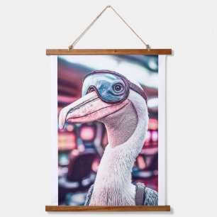 PELICAN KENO SPIEL ANKÜNDIGEN. MASKE WANDTEPPICH MIT HOLZRAHMEN