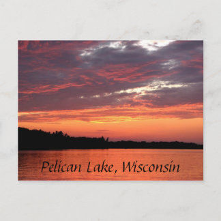 Pelican Lake Sunset, Wisconsin Postkarte