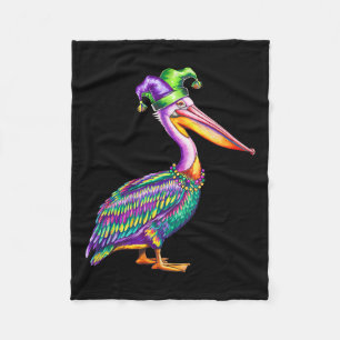 Pelican Mardi Gras Carnival Animal Lover Mens Wome Fleecedecke