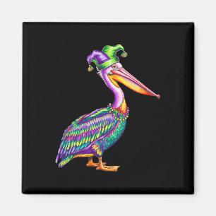 Pelican Mardi Gras Carnival Animal Lover Mens Wome Magnet