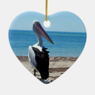 Pelican On Beach Rock, Keramik Ornament