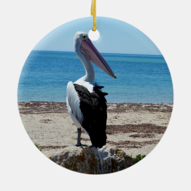 Pelican On Beach Rock, Keramikornament (Hinten)