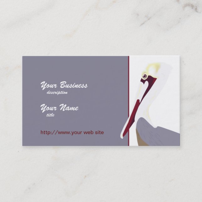 Pelican Portrait Business Card Visitenkarte (Vorderseite)
