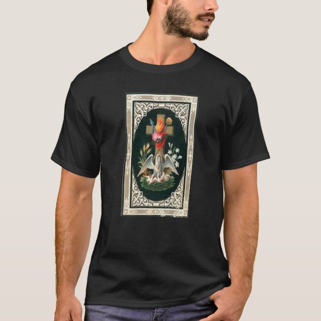 Pelican Traditional Latin Mass Katholic Symbols Wo T-Shirt (Vorderseite)