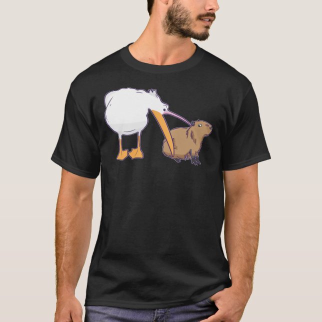 Pelican Tries Capybara Niedliches Meme Clas T-Shirt (Vorderseite)