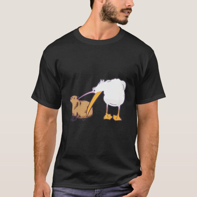 Pelican Triest Capybara Niedlich Kawaii Funny T-Shirt (Vorderseite)