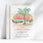 Pelican und Palm Tree Beach Weihnachtsfest Party Einladung<br><div class="desc">In der tropischen Weihnachtszeit-Party Einladung treffen sich zwei pelikanische Seevögel,  die sich vor Freuden eines Weihnachtsbaumes der Palmen und Geschenke am Strand anschauen. Besuchen Sie meine Ferienkollektion "Pelican and Palm Tree" für die Koordination von Grußkarten,  Geschenketiketten,  Party und vielem mehr. Kunst von KL Stock</div>