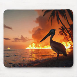 Pelican Watching Coastal Inferno Mousepad