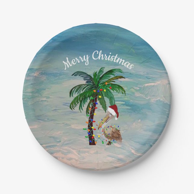 Pelican Weihnachtsgeschenk Party Holiday Party Pappteller (Vorderseite)