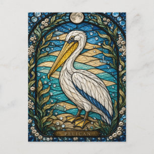 Pelikan, Buntglas mit Bay Shell Postkarte