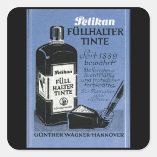Pelikan - Füllhalter Tinte Quadratischer Aufkleber