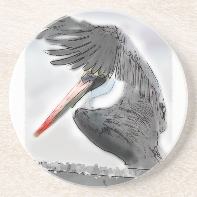 Pelikan-Gruß Getränkeuntersetzer (Vorne)