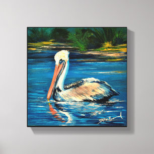 Pelikan im Sumpf 10" x 10" Leinwanddruck