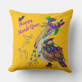 Pelikan Mardi Gras Party Dekoration Kissen