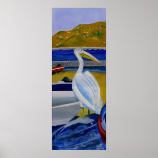 Pelikan und Boote Poster