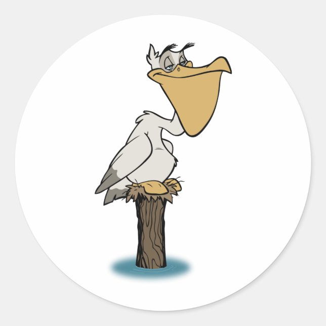 Pelikan - Vogel-Rettung Runder Aufkleber (Vorderseite)