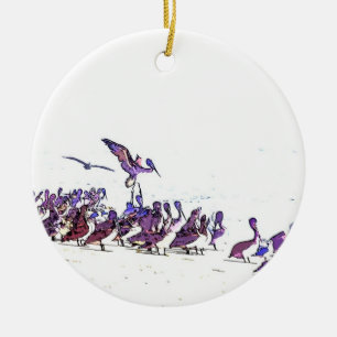 Pelikan-Vogel-Tier-Tier-Ozean Keramikornament