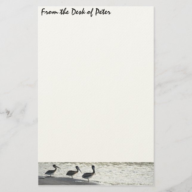 Pelikan-Vogel-Tier-Tiere Briefpapier (Vorderseite)