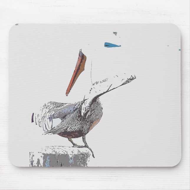 Pelikan-Vogel-Tier-Tiere Mousepad (Vorne)