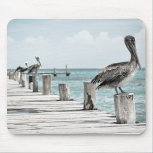 Pelikane auf Dock Mouse Pad HAMbyWG Mousepad