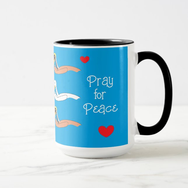 Pelikane beten für den Frieden Tasse (Rechts)