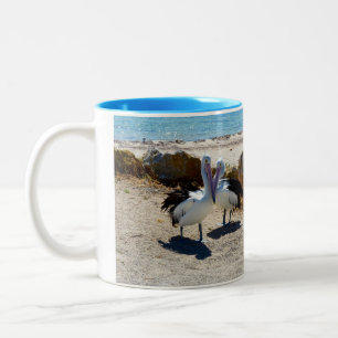 Pelikane in Liebe, Zweifarbige Tasse