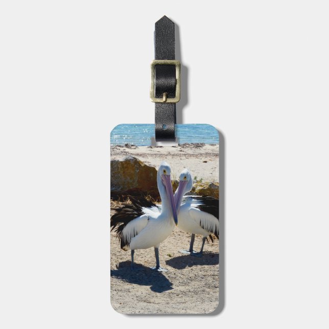 Pelikanische Liebe, Gepäckmarke Gepäckanhänger (Vorderseite vertikal)